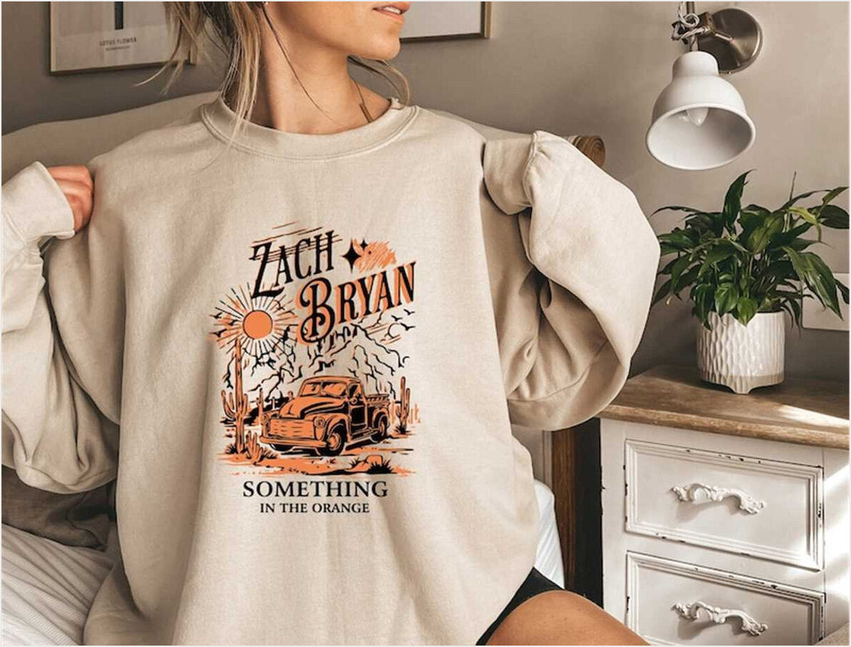 Something In The Orange Zach Bryan Sweatshirt, Vintage Zach Bryan Fan Gift Gifts For Sister - Lilybirchmarket