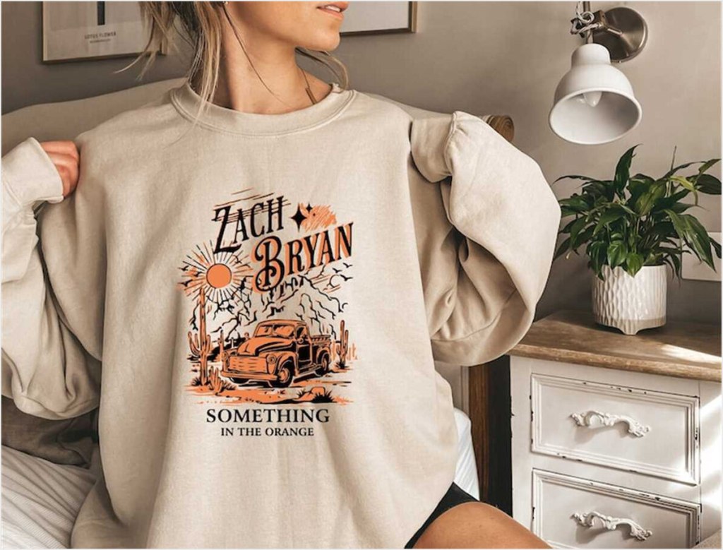 Something In The Orange Zach Bryan Sweatshirt, Vintage Zach Bryan Fan Gift Gifts For Sister - Lilybirchmarket