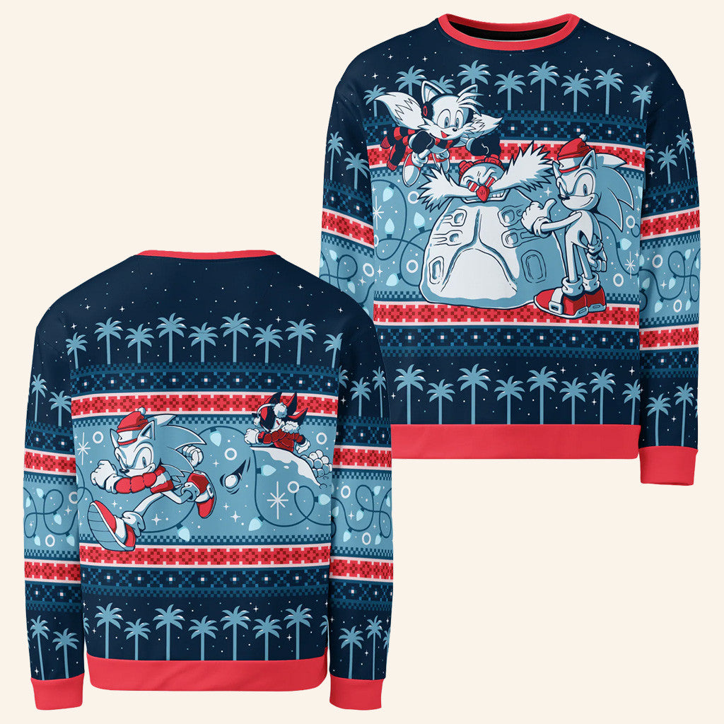 Sonic The Hedgehog Merch Snow Day Sweatshirt Christmas Gifts Ideas For Him - Lilybirchmarket