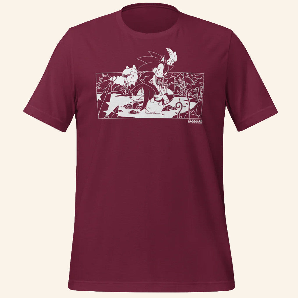 Sonic The Hedgehog Merch Sonic And Knuckles Wallpaper Cover Story T-Shirt Gifts For Sisters - Lily Birch Market