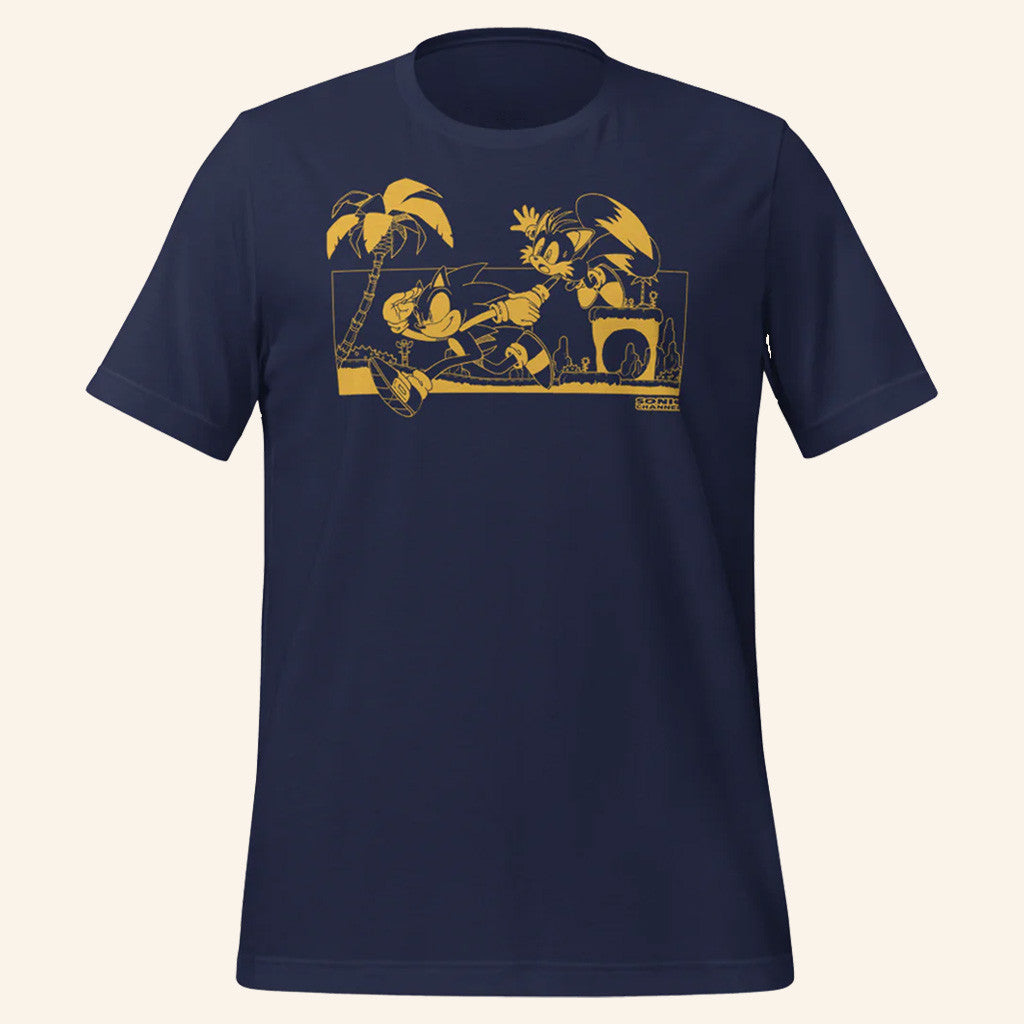 Sonic The Hedgehog Merch Sonic And Tails Wallpaper Cover Story T-Shirt Present For Wife - Lily Birch Market
