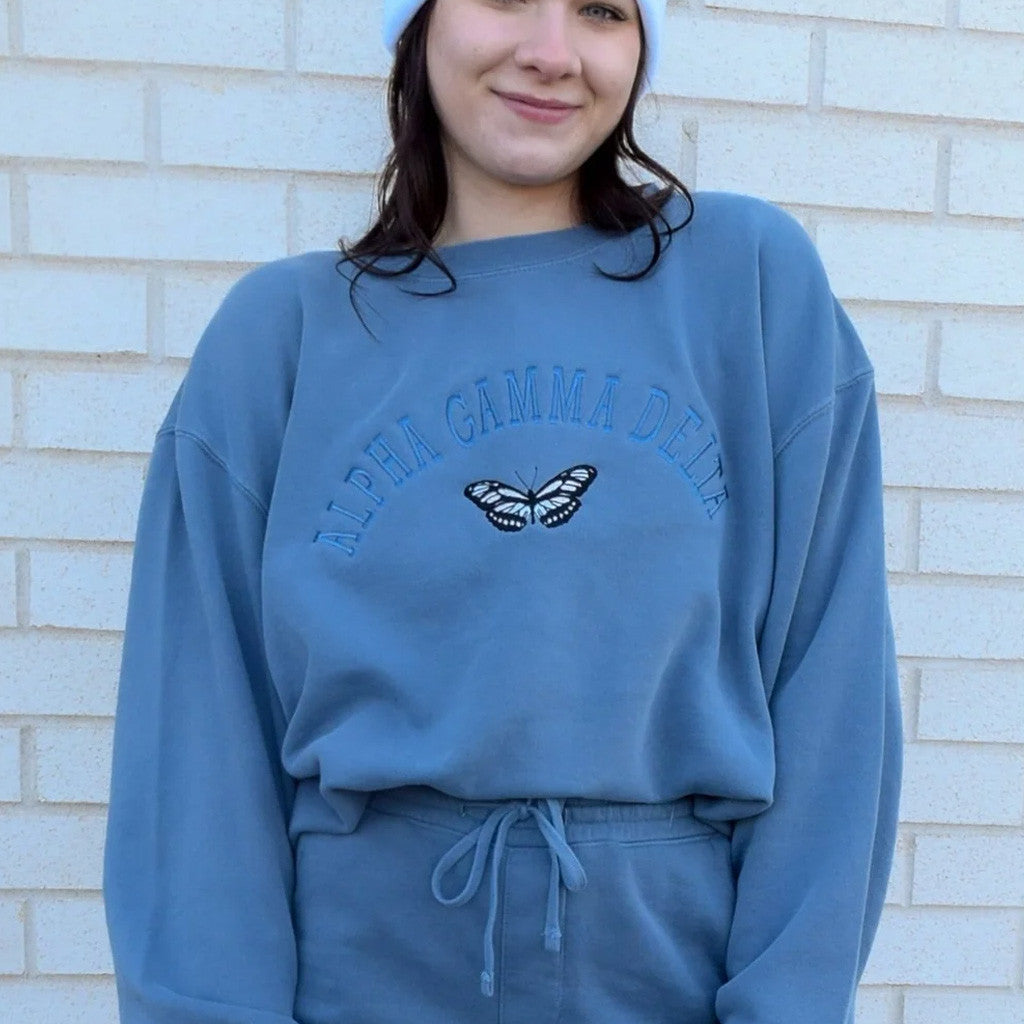Sorority Merch Butterfly Sorority Sweatshirt Embroidered Gift Ideas For Her - Lilybirchmarket