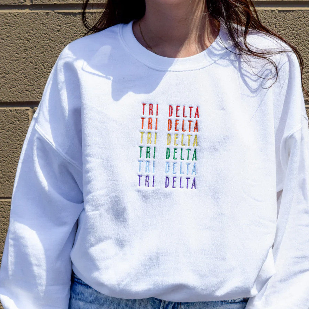 Sorority Merch Chase The Rainbow Sorority Embroidered Sweatshirt Gift Ideas For Friends - Lilybirchmarket