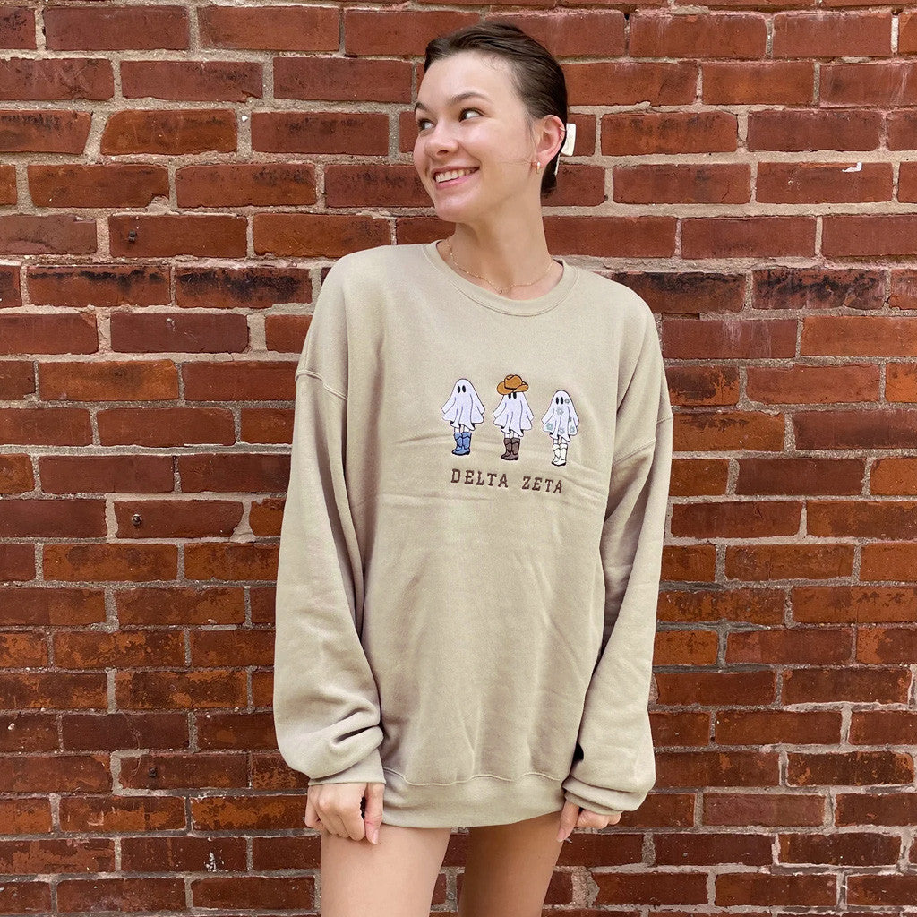 Sorority Merch Cowboy Ghosts Sorority Sweatshirt Delta Zeta Sweatshirt Presents For Daughter - Lilybirchmarket