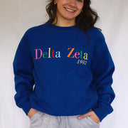 Sorority Merch Delta Zeta 1902 Sorority Crewneck Sweatshirt Good Gifts For Friends - Lilybirchmarket