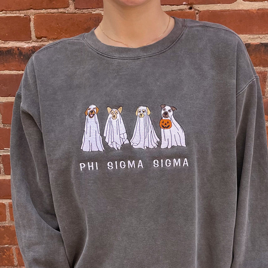 Sorority Merch Dog Ghosts Sorority Sweatshirt Phi Sigma Sigma Sweatshirt Presents For Her - Lilybirchmarket