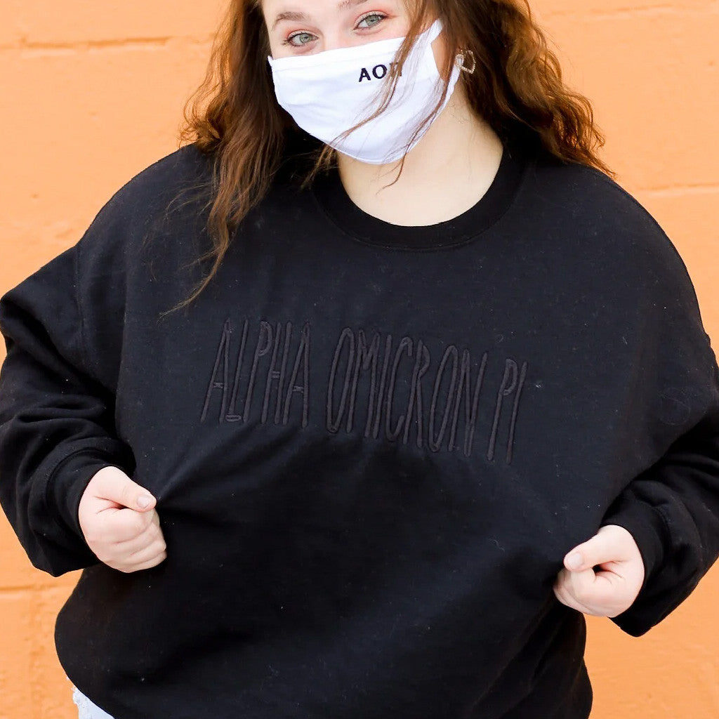 Sorority Merch Embroidered Sorority Sweatshirt Black Christmas Gifts For Girlfriend - Lilybirchmarket