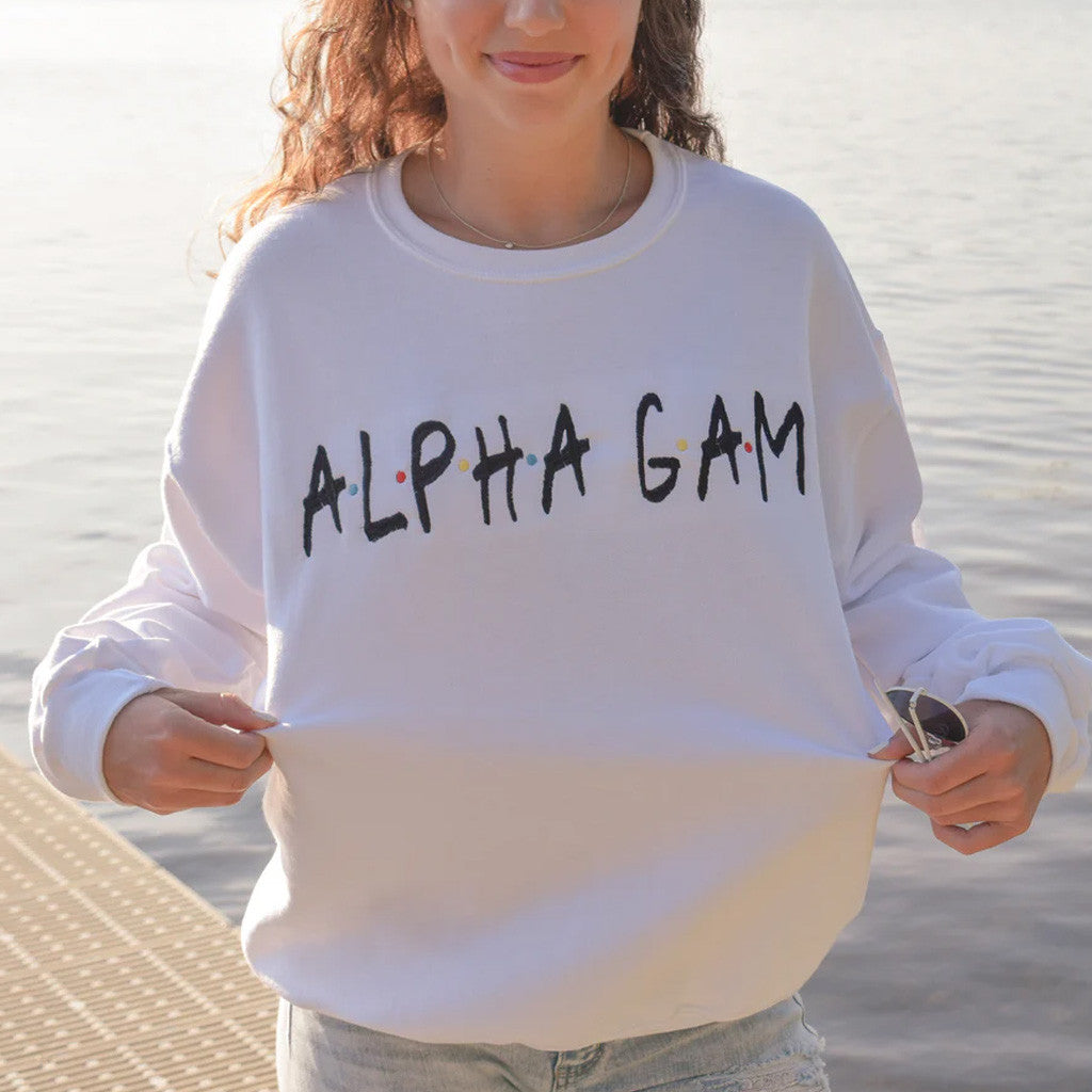 Sorority Merch Friends Sorority Sweatshirt Embroidered Christmas Gifts For Besties - Lilybirchmarket