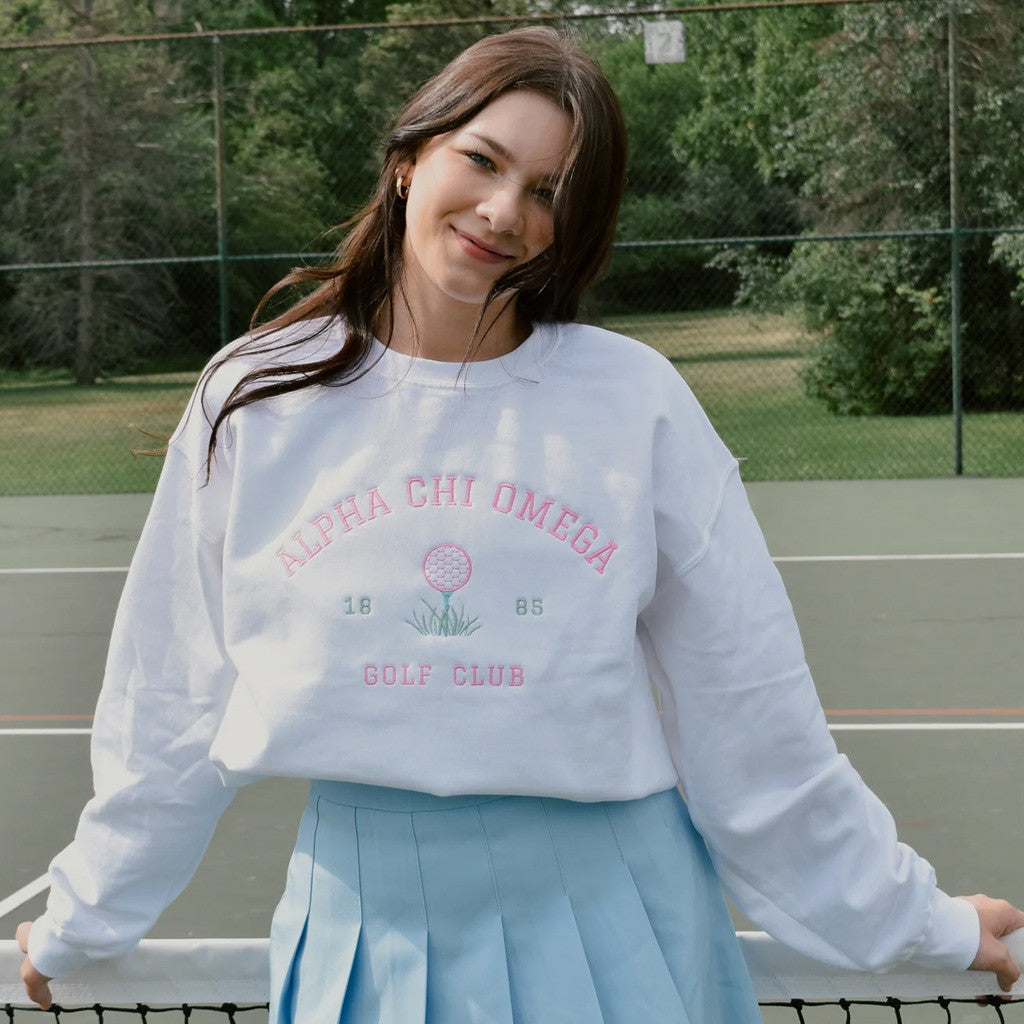 Sorority Merch Golf Club Sorority Sweatshirt Embroidered Christmas Gifts For Girlfriend - Lilybirchmarket
