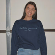 Sorority Merch Handwritten Script Established Sorority Sweatshirt Embroidered Gifts For Her - Lilybirchmarket