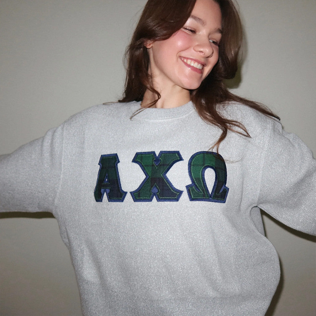 Sorority Merch Nantucket Nights Plaid Applique Sorority Sweatshirt Gift Ideas For Sister - Lilybirchmarket