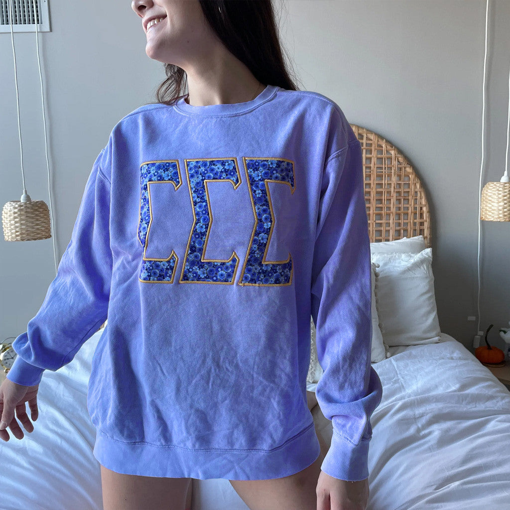 Sorority Merch Orchid Florals Sorority Crewneck Sweatshirt Gifts For Besties - Lilybirchmarket