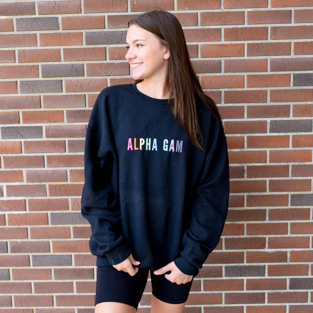 Sorority Merch Simple Rainbow Letters Sorority Sweatshirt Birthday Ideas For Her - Lilybirchmarket