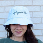 Sorority Merch Sorority Script White Bucket Hat Christmas Present Ideas For Girlfriend - Lilybirchmarket