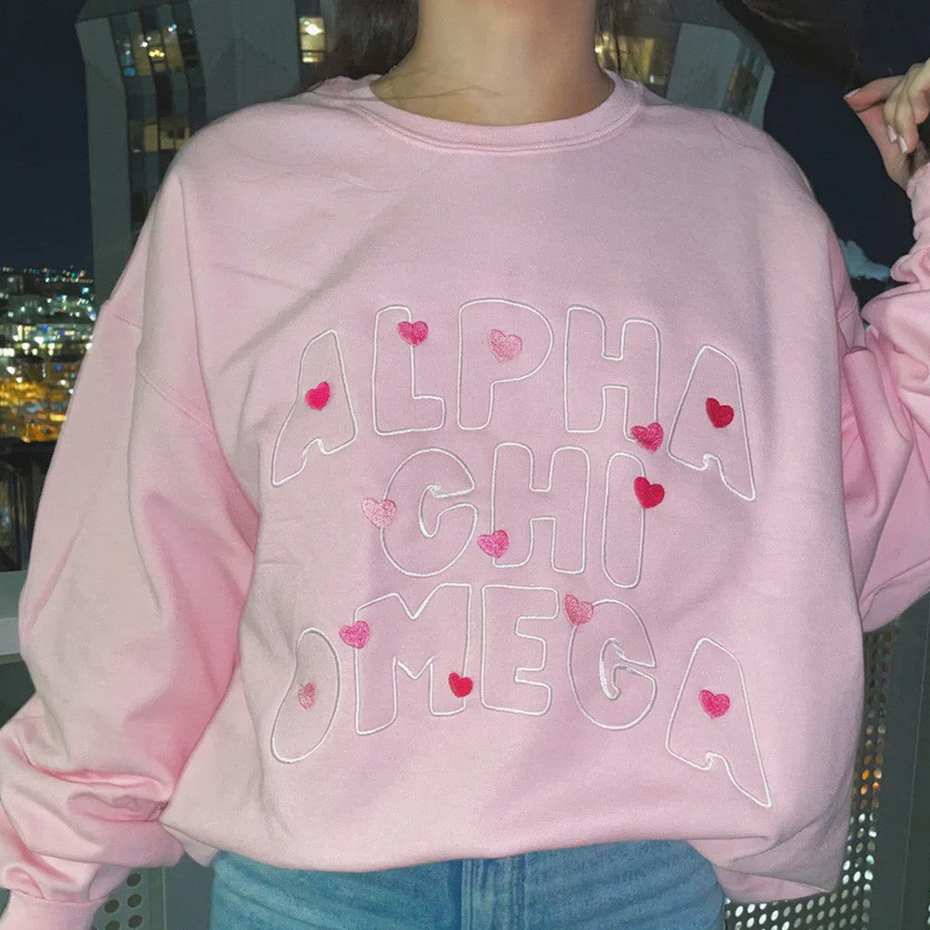 Sorority Merch Surrounded by Love Sorority Sweatshirt Embroidered Birthday Ideas For Her - Lilybirchmarket