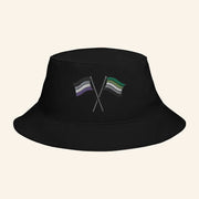 Sounds Fake Pod Merch Aro And Ace Flag Bucket Hat Gifts For Dad - Lilybirchmarket