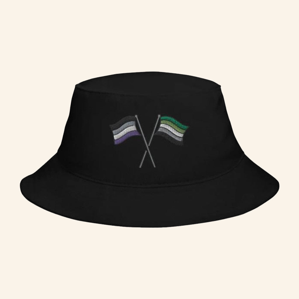 Sounds Fake Pod Merch Aro And Ace Flag Bucket Hat Gifts For Dad - Lilybirchmarket