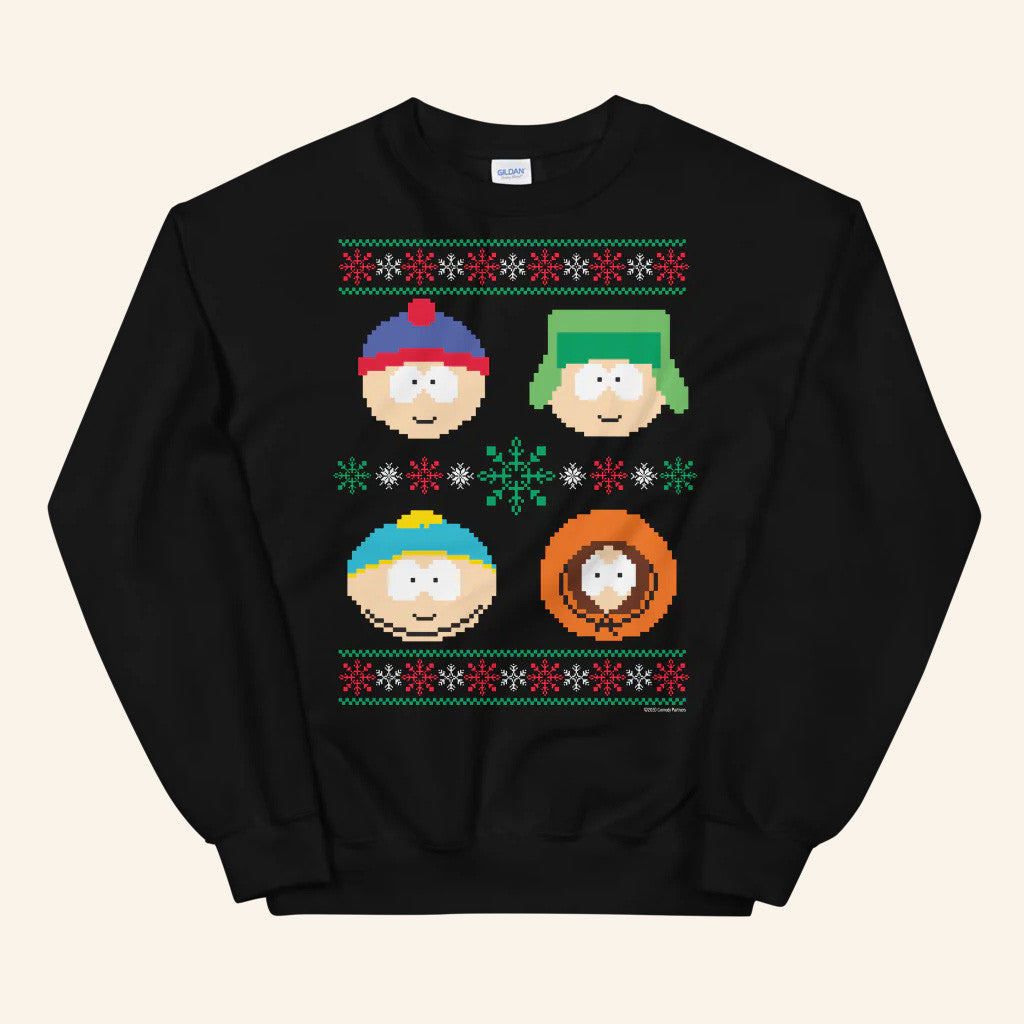 South Park Merch South Park Character Holiday Crewneck Sweatshirt Gifts For Besties - Lilybirchmarket