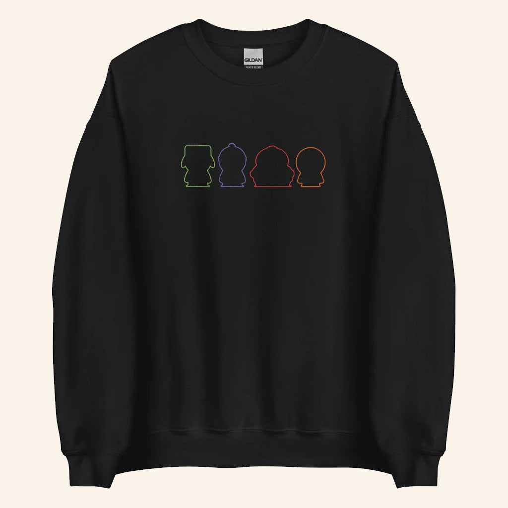 South Park Merch South Park Embroidered Boys Silhouettes Sweatshirt Present For Him - Lilybirchmarket