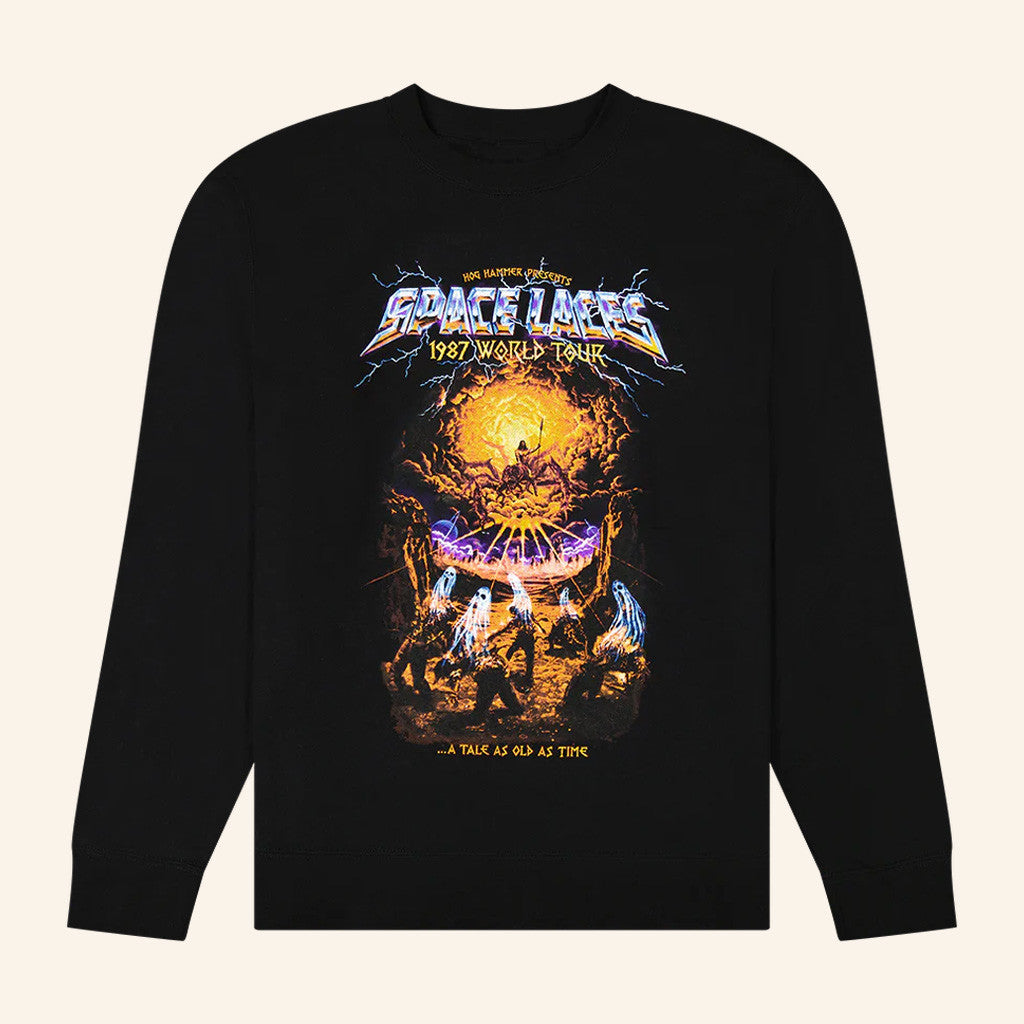 Space Laces Merch 1987 World Tour Crewneck Sweatshirt Gifts For DJ Fans - Lilybirchmarket