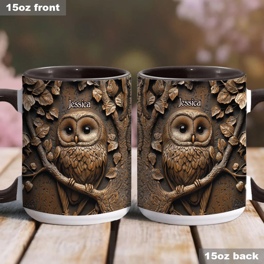 Stunning Owl - Personalized Owl Accent Mug