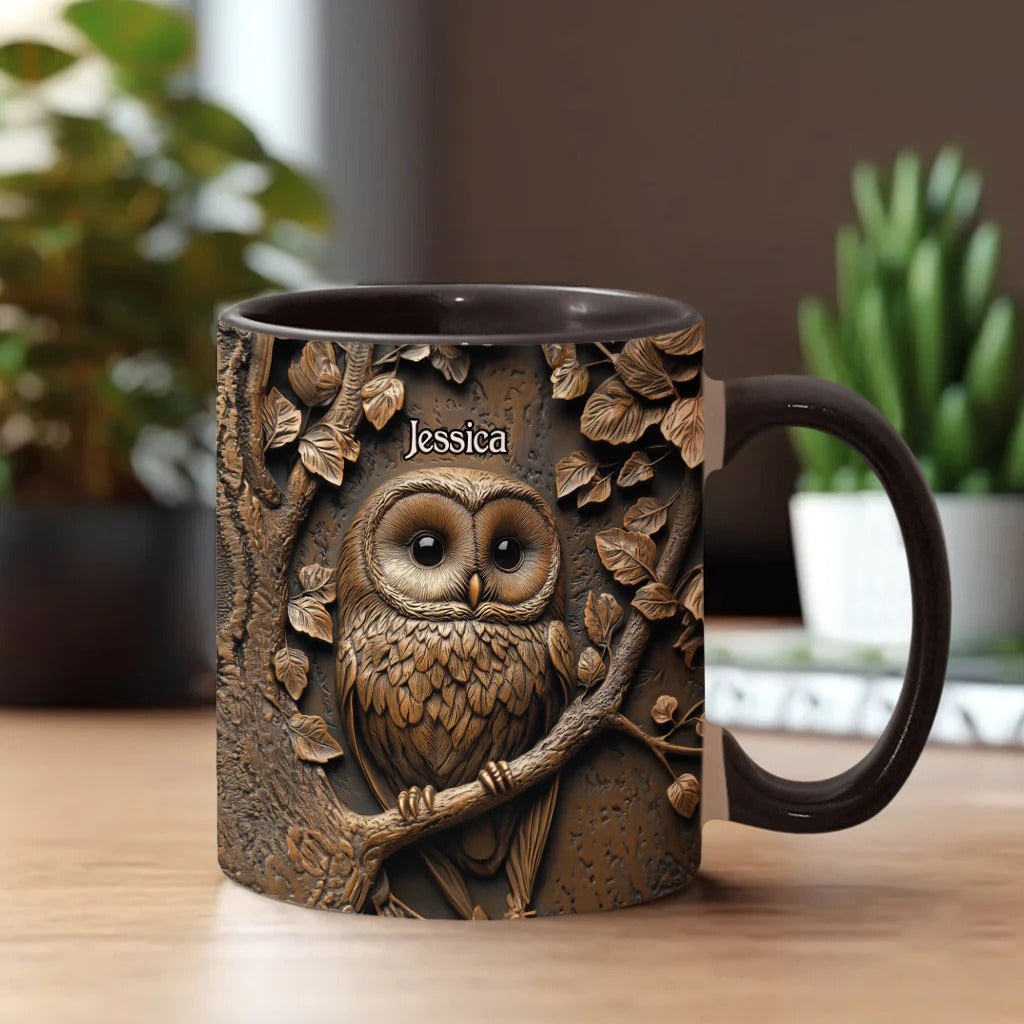 Stunning Owl - Personalized Owl Accent Mug
