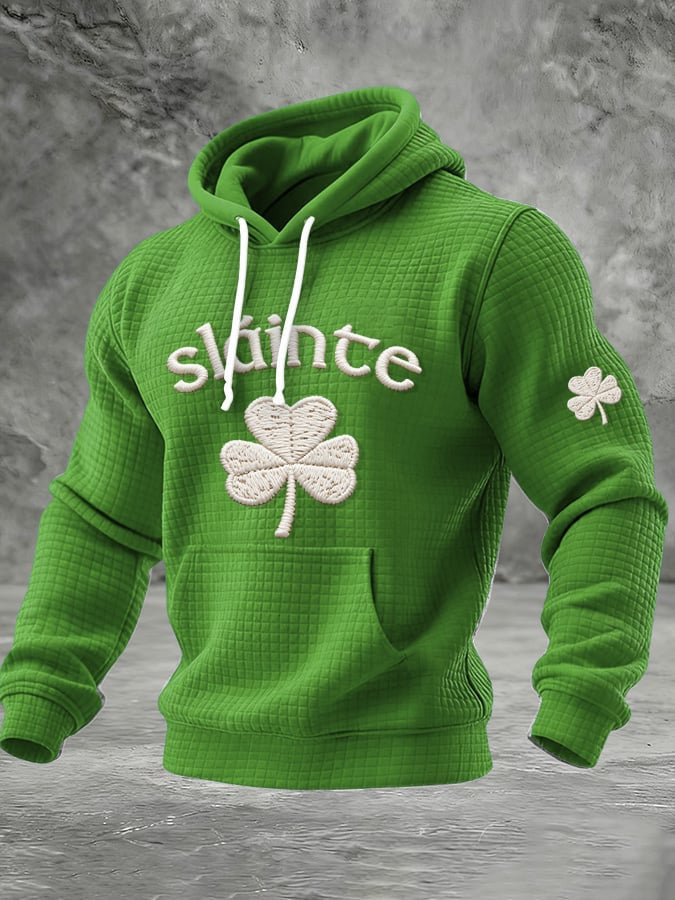 St Patrick Day Slainte Hoodie Clover Graphic Design St Patricks Outfit Gift Ideas For Men - Lilybirchmarket