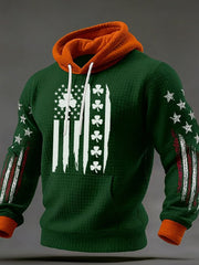 St Patricks Day American Flag Pattern Hoodie Luck Of The Irish Holiday Clothing Husband Gifts - Lilybirchmarket