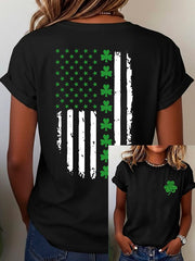  St Patrick's Day American Flag Shamrock T-Shirt Irish Holiday T Shirt St Patty'S Day Gift Ideas - TradiViet