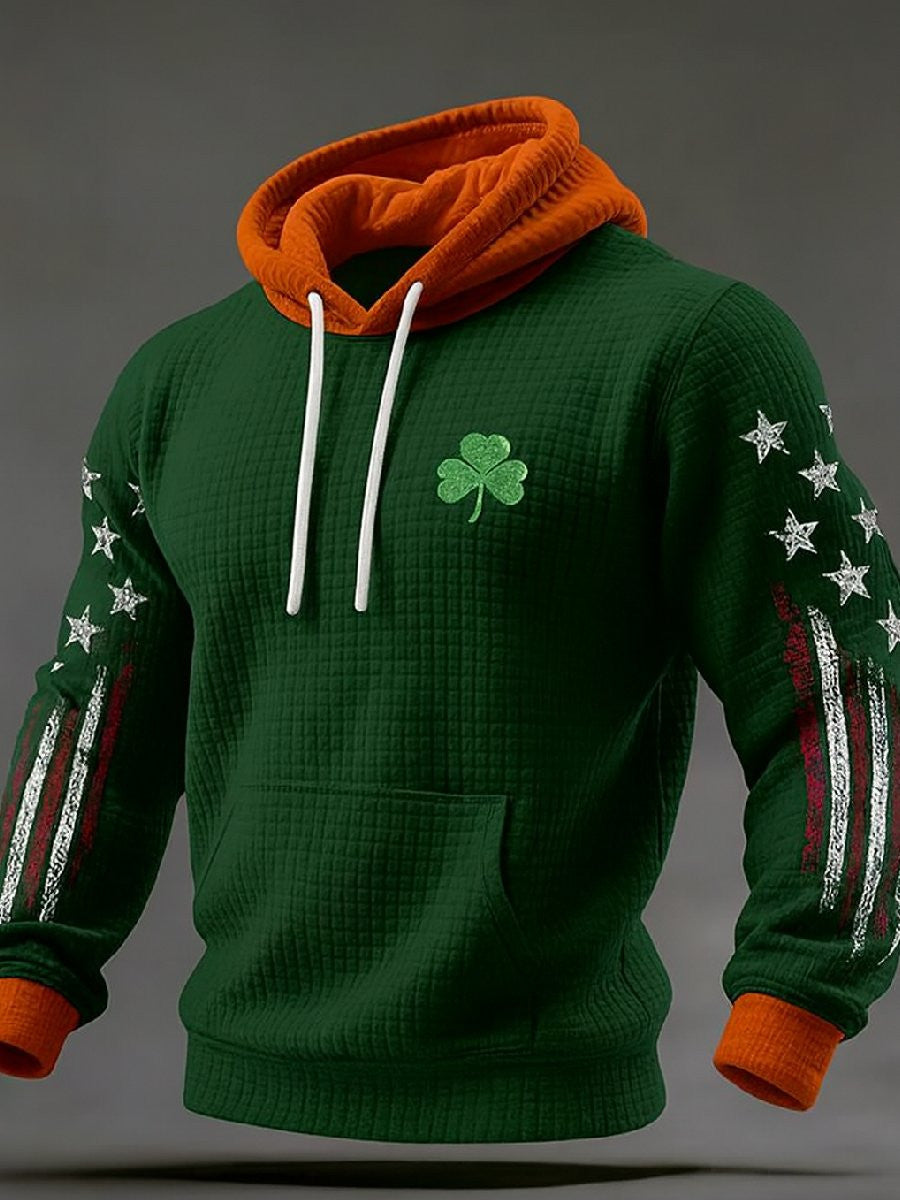 St Patricks Day Art Hoodie American Flag St Patrick's Day Apparel Gifts For Father - Lilybirchmarket