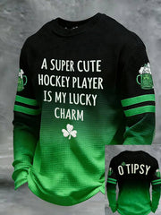  St Patrick's Day Beer Festival Long Sleeve T-Shirt A Super Cute Hockey Player Is My Lucky Charm - TradiViet