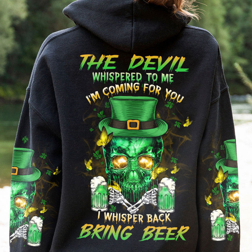 St. Patrick's Day Beer Skull Hoodie Skull Merch Best Mothers Day Gifts - Lilybirchmarket