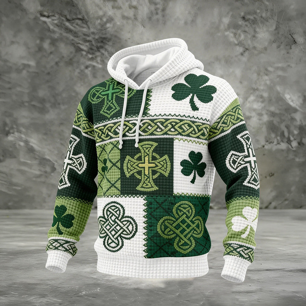 St Patrick's Day Celtic Cross Hoodie Happy Saint Patrick's Day Hoodie Holiday Gift Ideas - Lilybirchmarket