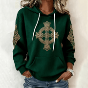 St Patrick's Day Celtic Cross Hoodie St Patrick's Day Hooded Sweatshirt Gift For Wife - Lilybirchmarket