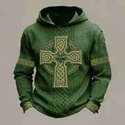 St Patrick's Day Celtic Cross Hoodie St Patricks Day Hooded Sweatshirt St Paddys Day Present - Lilybirchmarket