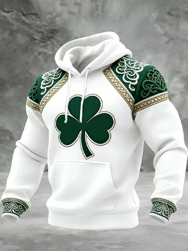 St Patrick's Day Celtic Knot Lucky Clover Hoodie Presents For Boyfriends Ireland - Lilybirchmarket
