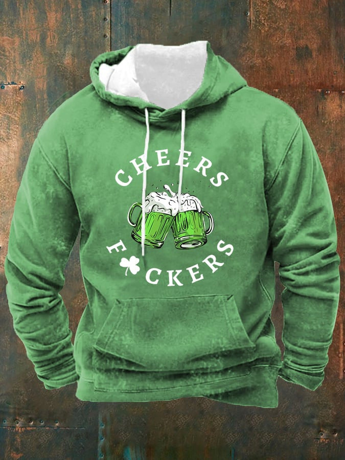 St Patricks Day Cheers Green Beer Hoodie Saint Patricks Day Outfits Good Gifts For Him - Lilybirchmarket