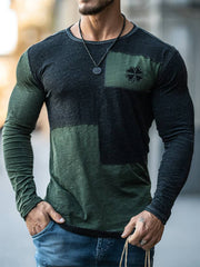  St. Patrick's Day Clover Graphic Contrast Print Long Sleeve T-Shirt Festive Irish Gifts - TradiViet