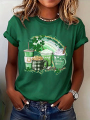  St Patrick's Day Coffee Shirt Shamrock Irish Coffee Lover T Shirt Lucky Green Irish Tee Gift - TradiViet