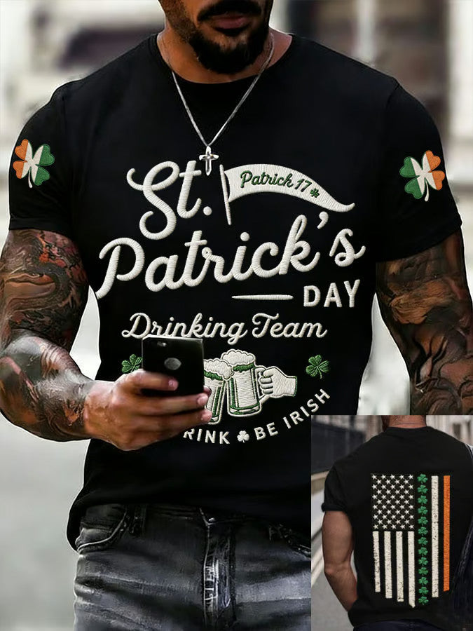  St Patrick's Day Drinking Team Short-Sleeved T-Shirt Funny Irish Beer Gift - TradiViet