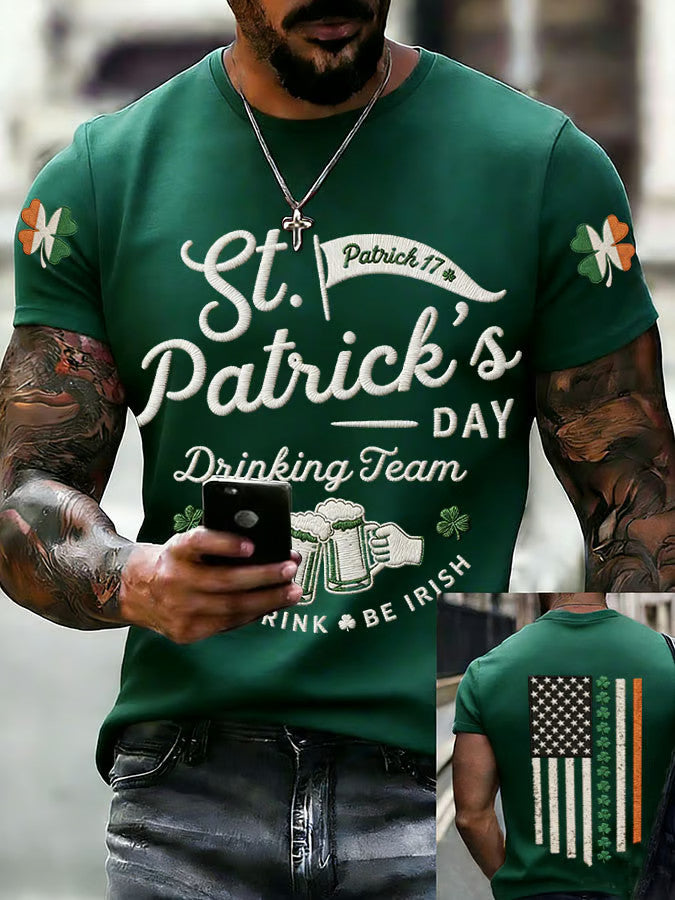  St Patrick's Day Drinking Team Short-Sleeved T-Shirt Funny Irish Beer Gift - TradiViet
