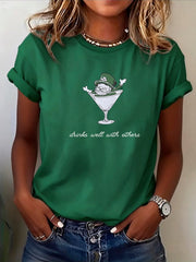  St Patrick's Day Drinks Well With Others T Shirt Leprechaun Cocktail Shirt Clover Tee Gift - TradiViet