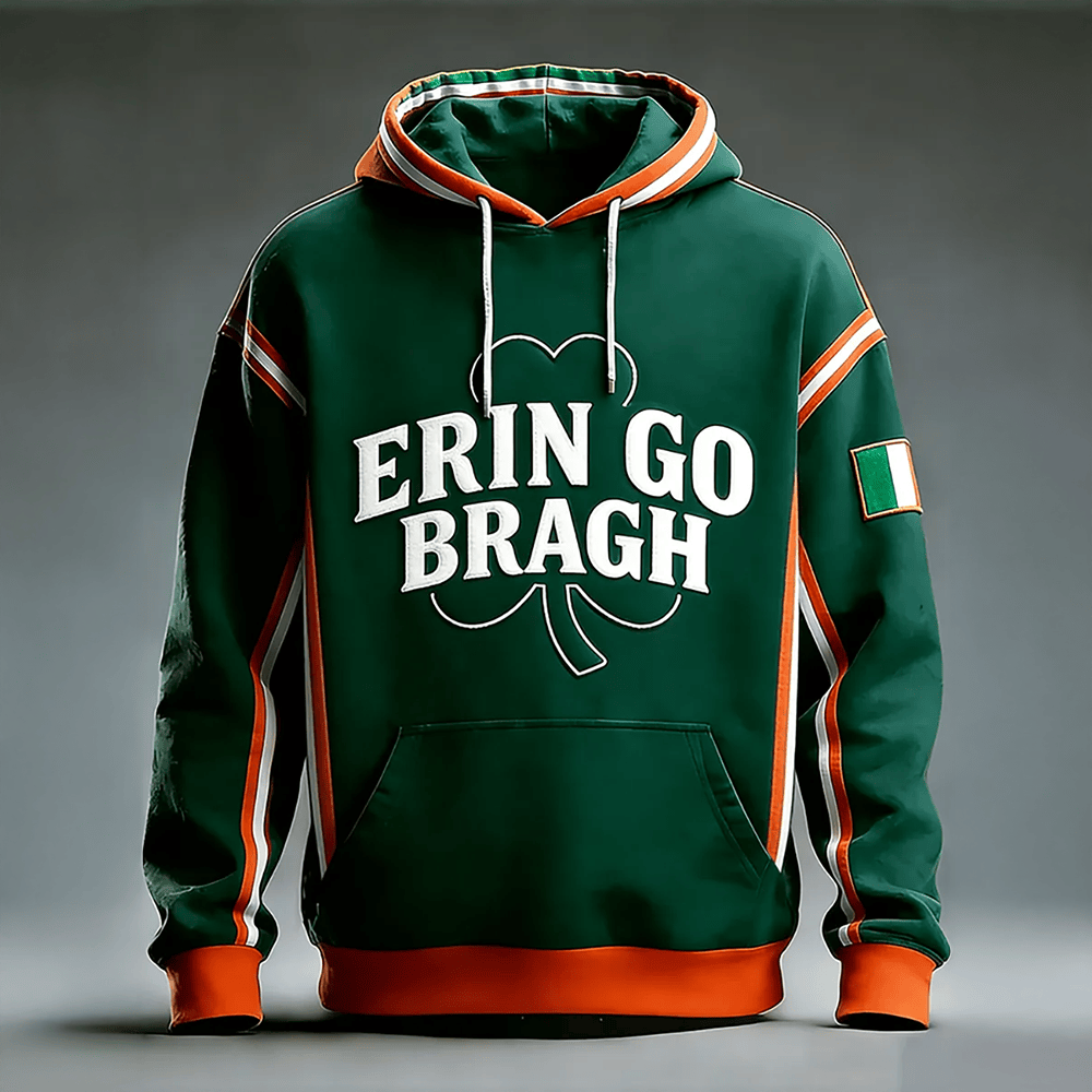 St Patrick's Day Erin Go Bragh Hoodie St Patrick's Day Hooded Sweatshirt Gift For Him - Lilybirchmarket