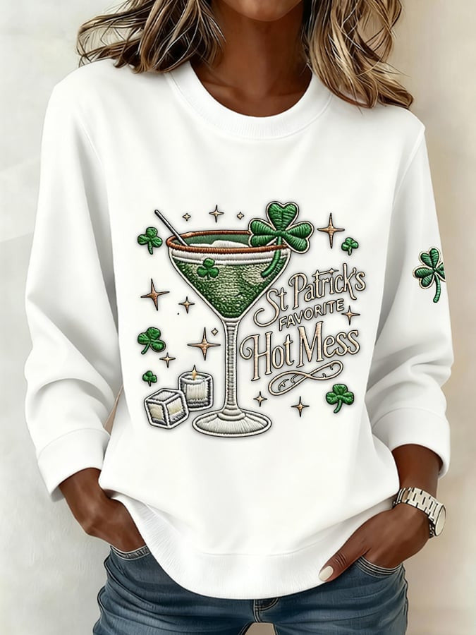  St Patrick's Day Favorite Hot Mess Sweatshirt St Patrick's Day Clothing Gift For Women - TradiViet