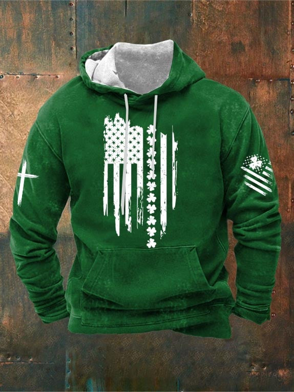 St Patricks Day Flag Shamrock Hoodie Saint Patrick's Day Gift Ideas For Husband - Lilybirchmarket