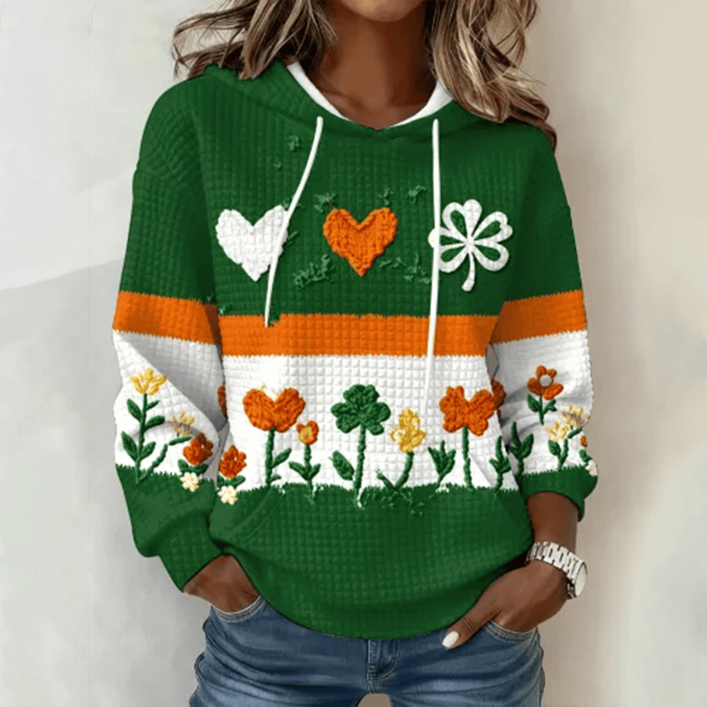 St Patrick's Day Floral Hoodie Saint Patricks Day Apparel Good Gift For Her - Lilybirchmarket