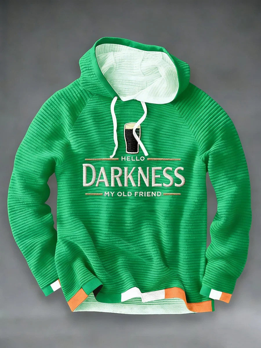 St Patrick's Day Hello Darkness My Old Friend Hoodie Green Best St Pattys Day Gifts Irish - Lilybirchmarket