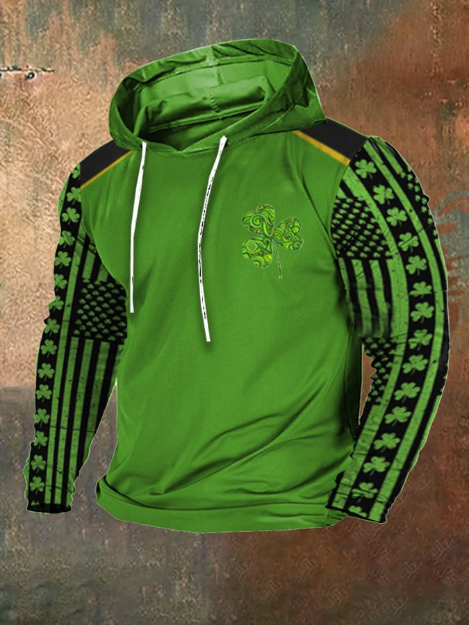 St Patricks Day Hoodie Clover Pattern Saint Patricks Day Outfits Holiday Gift Ideas - Lilybirchmarket