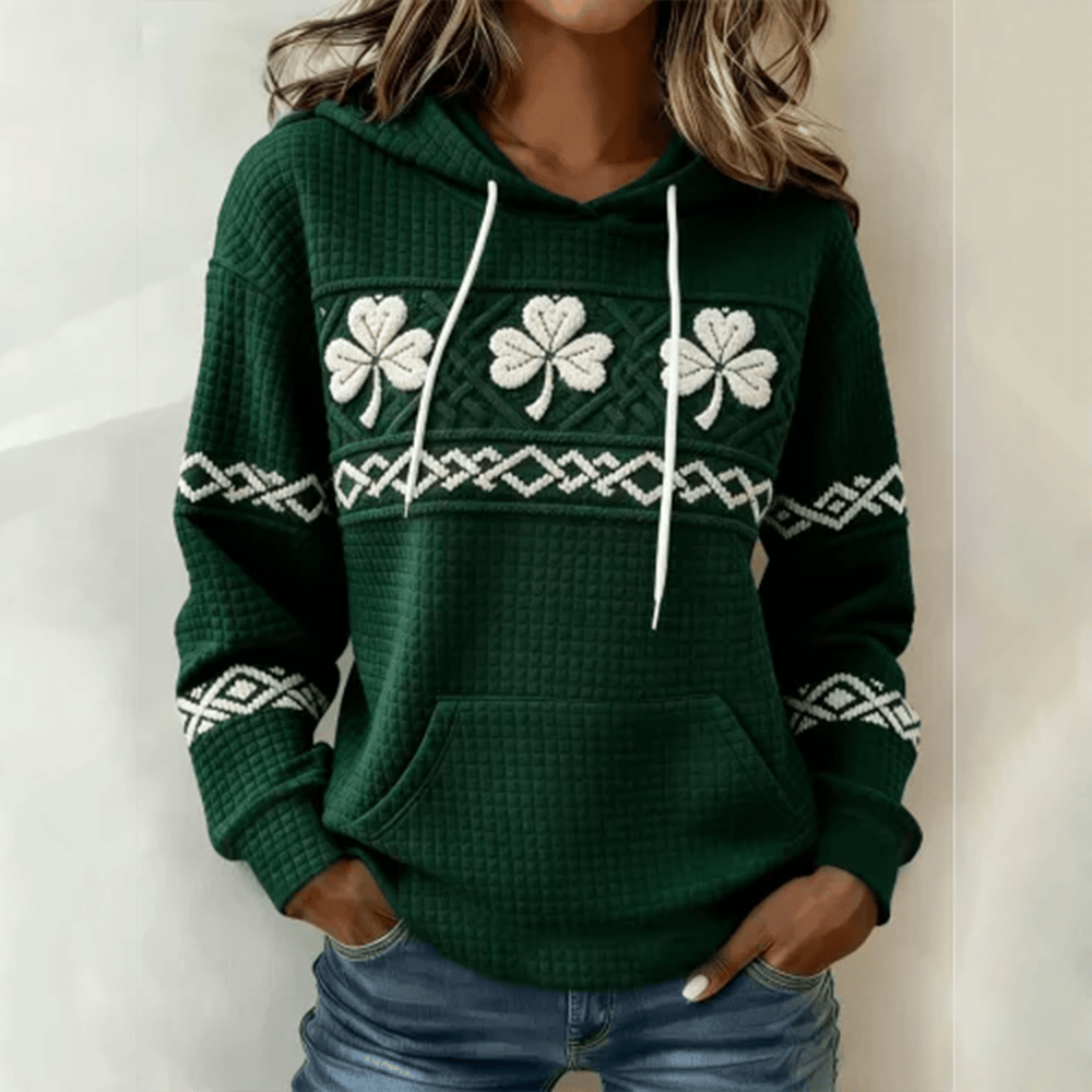 St Patrick's Day Hoodie Shamrock Art St Patrick's Day Apparel Gift For Her - Lilybirchmarket