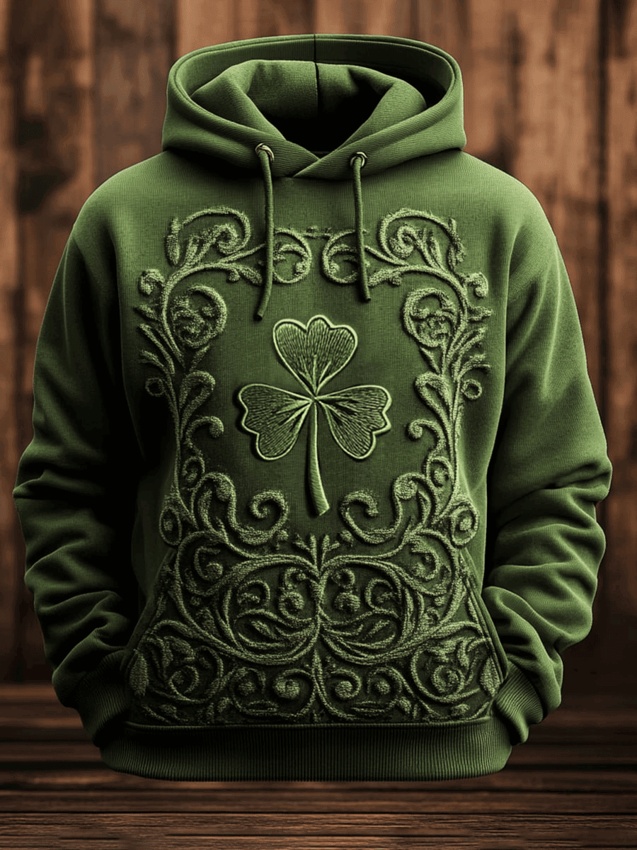 St Patrick's Day Hoodie Shamrock Hooded Sweatshirt Gift Ideas For Men Ireland - Lilybirchmarket